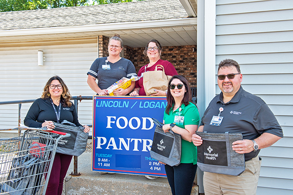 Lincoln Memorial Hospital colleagues drop off donations at Lincoln/Logan Food Pantry