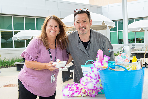 Taylorville Memorial Hospital colleagues participating in annual Ice Cream Social