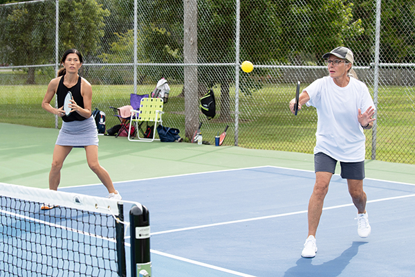 Taylorville Memorial Foundation grant funded the resurfacing of pickleball and tennis courts at local park